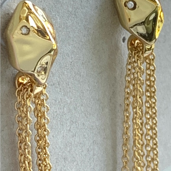 ALEXIS BITTAR NEW Miss Havisham Elegant Elements Gold Chain Pearl Drop Earrings - Picture 10 of 14